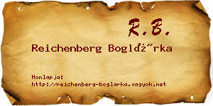 Reichenberg Boglárka névjegykártya